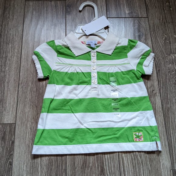 [KIDS 2/$20] NWT Baby Girl (12-18M) - GAP Rugby Stripe Polo - Picture 1 of 6